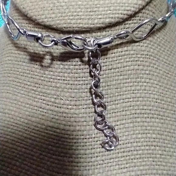 Elegant Silver Wire Twist Women's Necklace Small Size for small necks vintage - Picture 4 of 4